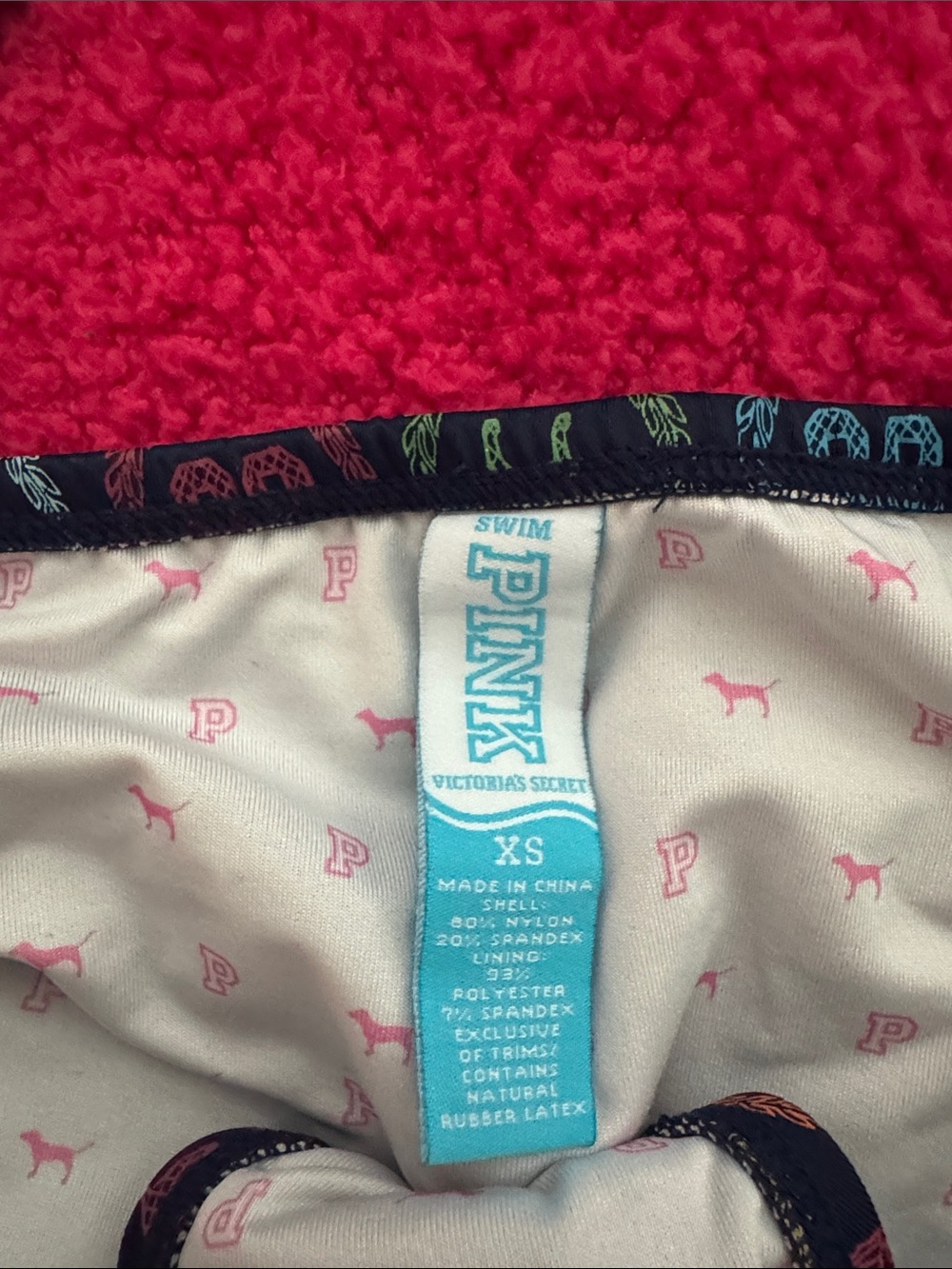 Victoria's Secret Black Multicolor Patterned Bandeau Bikini with Teal Tie - Picture 6 of 8